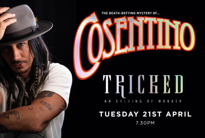 Cosentino Tricked, Cosentino holding his hat on his head